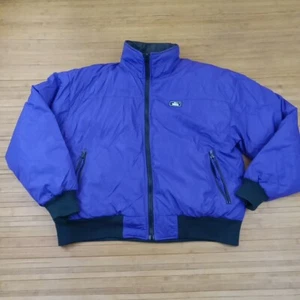 Vintage Woolrich Reversible Full Zip Down Jacket Purple/Black Size XL 100% Nylon - Picture 1 of 7
