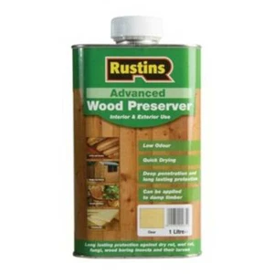 Rustins Quick Drying Advanced Wood Preserver Protector Clear 1 Litre Low Odour - Picture 1 of 2