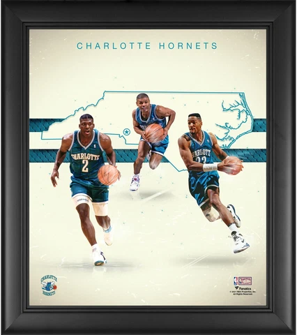 Hornets FRMD 15" x 17" 1990's Hardwood Classics Franchise Foundations Collage Cover