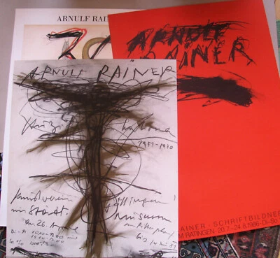 ARNULF RAINER . 3 PLAKATE , 80er Jahre , Großformat - Bild 1 von 4