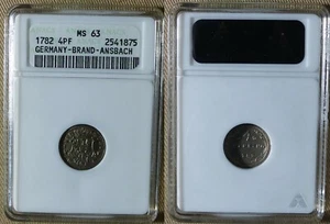 Germany : Brand-Ansbach 1782 4 Pf MS 63 Cert"ANACS" CT146 - Picture 1 of 1
