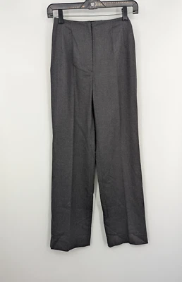 Calça Piazza Sempione urze mistura de lã carvão zíper lateral feminina tamanho 4 Itália - Imagem 1 de 4