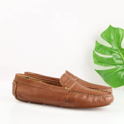 Zapatos Mocasines de Conducción de Cuero para Hombres Talla 13D Marrón Mocasín Sin Cordones Hechos en Brasil Foto 1 de 4