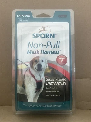 Sporn No Pull Dog Harness for Large Dogs, Durable Black Nylon Mesh, size L/XL - Image 1 of 2