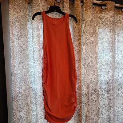 Ingrid & Isabel Maternity Coral Ruched Knee Length Dress Women Size M - Image 1 of 4