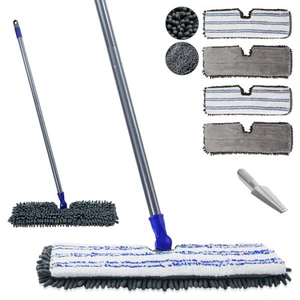 Microfiber Mops for Floor Cleaning,Dust Mop with 4 Reusable Pads,Flat Flip Mo... - Picture 1 of 7