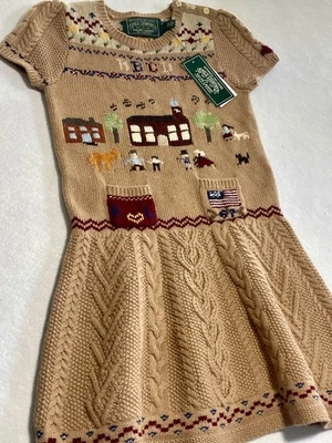 Polo Ralph Lauren Country Dry Goods Girls sz 6 Intarsia-Knit Wool blend Dress  - Image 1 of 4