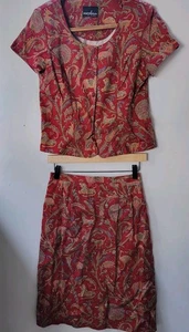 Conjunto Top Falda Estampado Animal Actitud Positiva Vintage 2 Piezas Mangas Cortas Talla 8 - Imagen 1 de 13