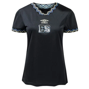 Camiseta de fútbol para mujer, negra/amarilla-tercera manga corta - Imagen 1 de 1