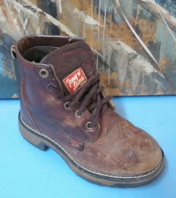 BOTAS DE TRABAJO TONY LAMA TW953 C CUERO JUVENIL TALLA 10 CON CORDONES, MARRÓN Foto 1 de 4