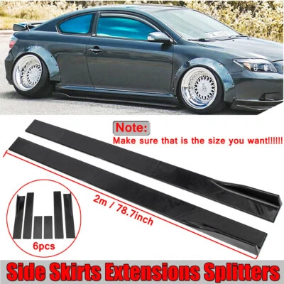 78.7" Gloss Black Side Skirts Rocker Panel Lip Splitter For Scion TC 2006-2016 Foto 1 de 4