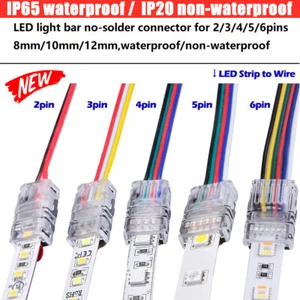 Wire to Strip Clips Connector 2Pin/3Pin/4Pin/5Pin/6Pin 8/10/12mm for LED Strip - Picture 1 of 26