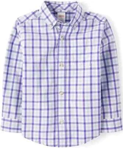 NWT Gymboree Lavender Fields Plaid Shirt Boy's Size 6 - Picture 1 of 2