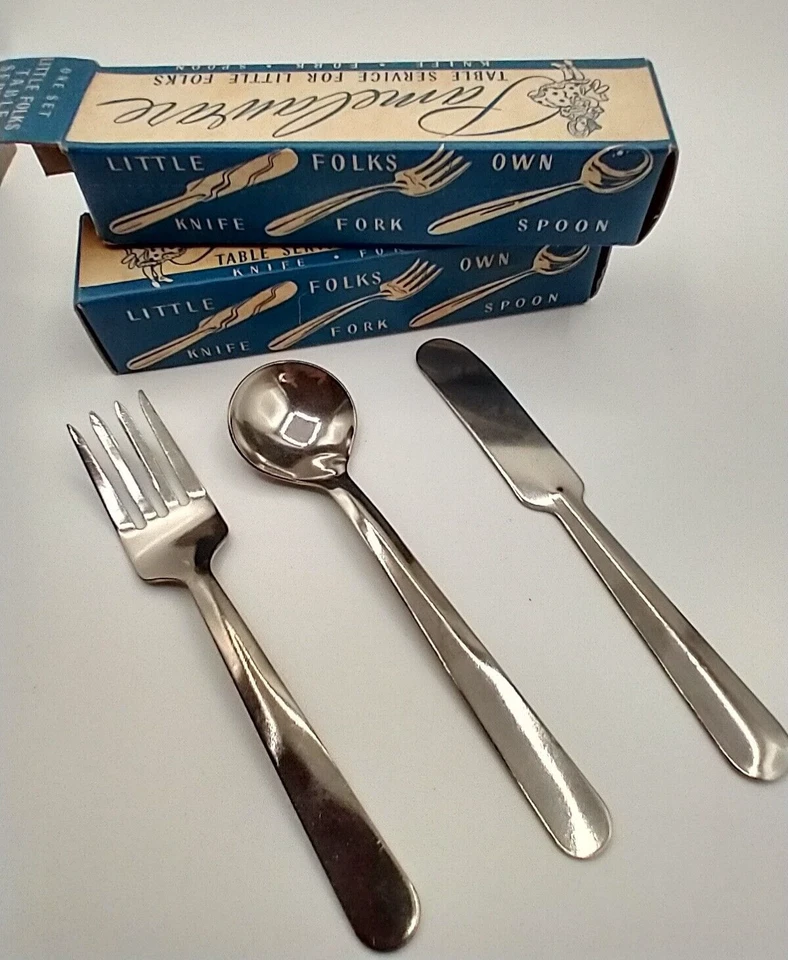 Juego de mesa de pamelaware vintage años 50 servicio para gente pequeña cuchillo tenedor cuchara Foto 1 de 3