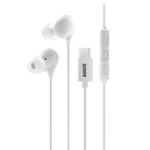 Laser USB-C Wired In-Ear White Earphones with Inline Mic & Control - Picture 1 of 4