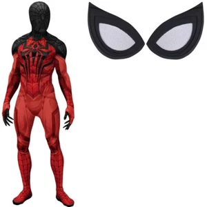 2025 Scarlet Spiderman Jumpsuit Cosplay Superhero Costume Halloween Adult Kids - Picture 1 of 17