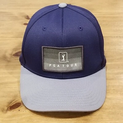 PGA Tour Hat Cap Strap Back Blue Gray One Size Patch Golf Golfer - Image 1 of 4