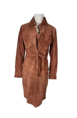 Conjunto de falda y chaqueta vintage de gamuza marrón occidental Foto 1 de 4