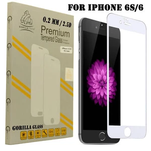 Tempered Glass Protection iPhone 6 Plus Screen Protector Full Edge to Edge White - Picture 1 of 3