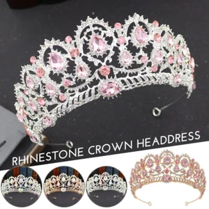 Rhinestone Birthday Wedding Bride Crown Princess Crystal Hair Accessory Diamonds - Picture 1 of 16