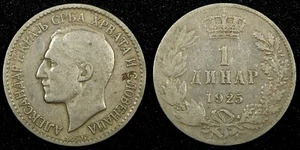 Yugoslavia 	Alexander I Nickel-Bronze 1925 1 Dinar KM# 5 (24 532) - Picture 1 of 3