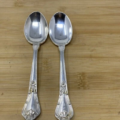 2 чайные ложки Godinger GRAND MASTER посеребренные столовые приборы винтажные сменные - Изображение 1 из 2