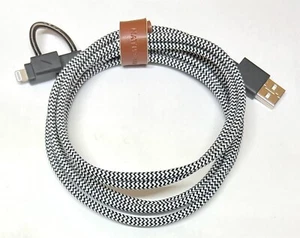 Native Union 6.5' USB MFi-Certified Lighting/Micro USB Cable for iPhone 14/13/12 - Picture 1 of 2