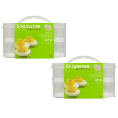 Snapware 2-Layer Snap 'N Stack Food Storage with Egg Holder Trays (2-Pack) - Image 1 of 3