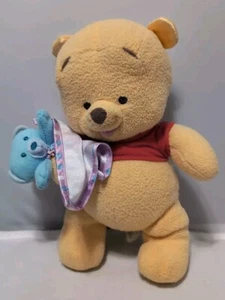 Winnie the Pooh Baby Bear Plush Disney, Fisher Price 10" 2004 Blanket Rattle Toy - Picture 1 of 4