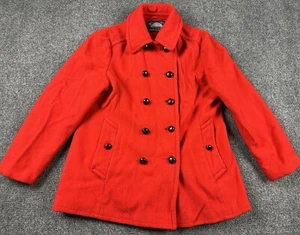 Vtg Mackintosh Peacoat Women Medium* Red Double Breasted 100% Wool Made USA - Picture 1 of 10