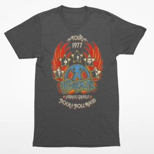 VINTAGE FEEL Distressed Aerosmith - Rock n Roll Band T-Shirt 102018 - Picture 1 of 4