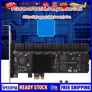 SA3120J PCIE Adapter 20 Port 6Gbps PCI-Express X1 SATA3.0 Riser Expansion Card - Afbeelding 1 van 8