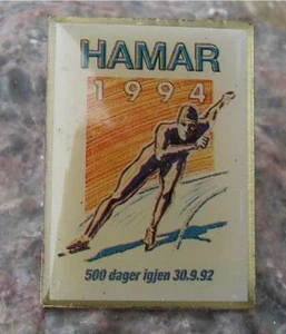 1994 Olympic Winter Games Norway Hamar Speed Skating Event Pin Badge - Picture 1 of 2