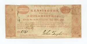 1837 25c The Corporation of Kensington - Philadelphia, PENNSYLVANIA Note - Picture 1 of 2