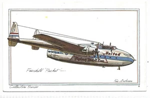 Airplane Postcard Fairchild Packet Collector Series by Roy Anderson Unused Linen - Picture 1 of 2