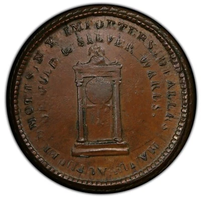 Ficha Mott 1789, graduación profesional MS62 BN. Borde grueso y grabado Foto 1 de 4