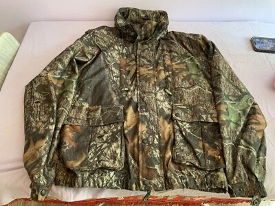 Vtg Remington Heavy Camouflage Hunting Jacket Size L Hidden Hood - Image 1 of 4