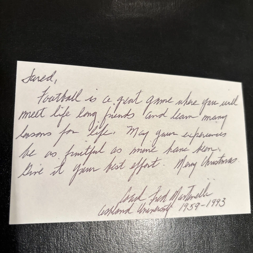 Fred Martinelli - CFBHOF,1959 - 93 亚什兰大学 Hd 足球教练,21 年去世 — 第 1/1 张图片