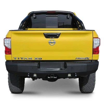 For Nissan TITAN 23-24 Fortis Full Width Textured Black Rear HD Bumper Foto 1 de 3