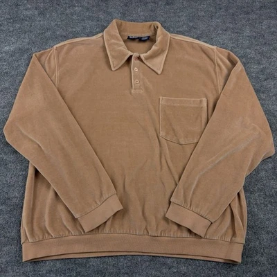 复古 70 年代丝绒衬衫迪斯科嬉皮士布吉之夜约翰布莱尔男式 XL — 第 1/4 张图片