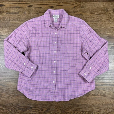 Pendleton Shirt Women XL Purple Plaid Button Down Long Sleeve 100% Cotton Casual - Image 1 of 4