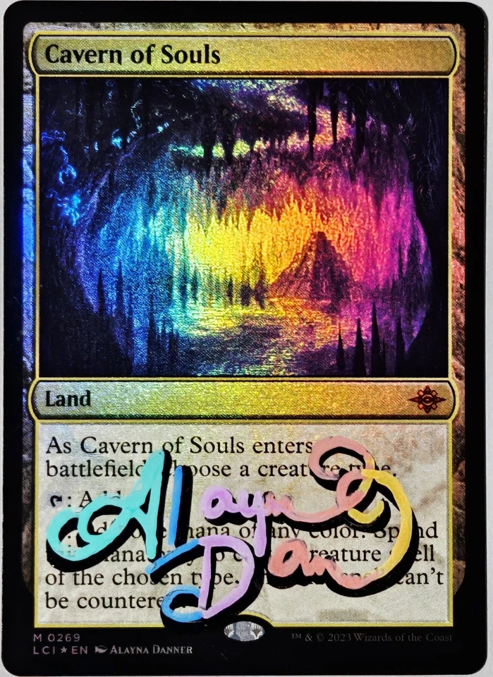 Foil CAVERN OF SOULS Alayna Danner ARTIST RAINBOW SIGNED Autograph MTG NM! Magic - Image 1 of 2