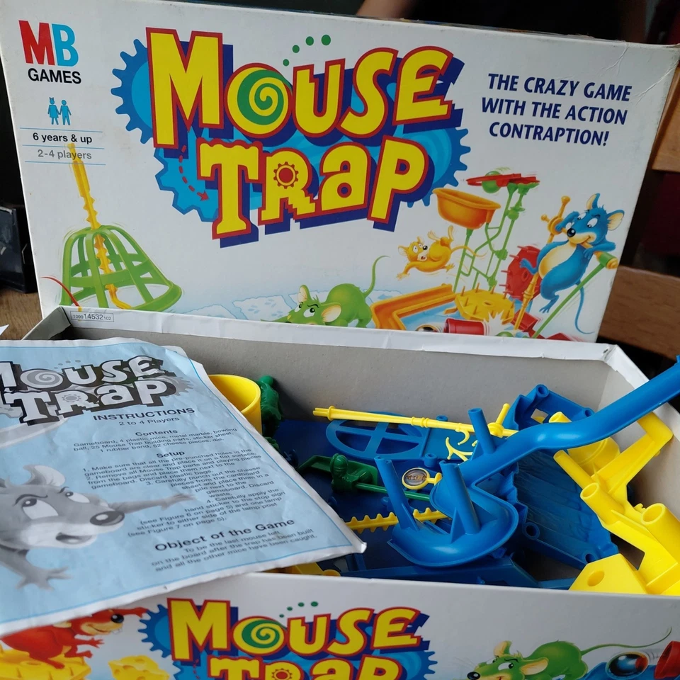 Vintage 1999 Mouse Trap Board Game MB Games Mousetrap Complete  - Image 1 of 1