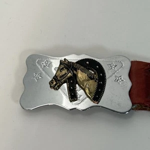 Silver Creek Girl’s or Boy's YOUTH 24” Red Leather Horse Cowboy Belt - Picture 1 of 15