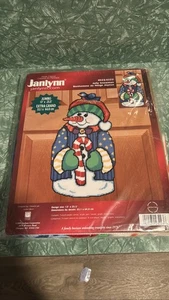 Janlynn Jolly Snowman Plastic Canvas Kit 023-0223 13x25.5" Christmas Decor - Picture 1 of 1