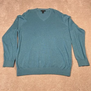 Banana Republic Seide Leinen V-Ausschnitt leichter Pullover türkis Herren X Large - Bild 1 von 10