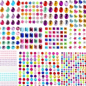 Glitzersteine Selbstklebend, 1782 Stück Bunt Strasssteine Gesicht, 3-14mm - Bild 1 von 9