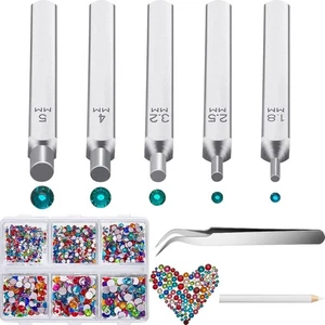 Kit de 13 piezas de estampado de metal y cristal para joyas con 5 punzones, - Imagen 1 de 7