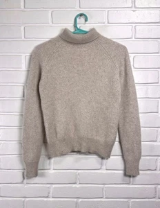 ETRO Milano Cashmere Sweater Women's  SZ 42 M turtle neck Beige fluffy - Picture 1 of 7