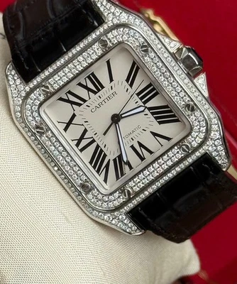 Cartier - Santos 100 XL - 2656 (Santos Diamond) - 38 x 51 mm - Fullset - Bild 1 von 4